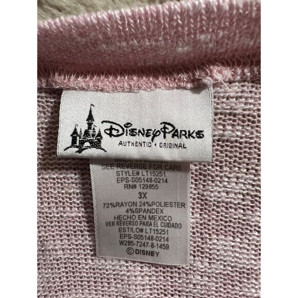 Disney Parks Pink Minnie & Mickey Long Sleeve Lightweight Sweater 3X 72% Rayon 2 - Picture 5 of 8